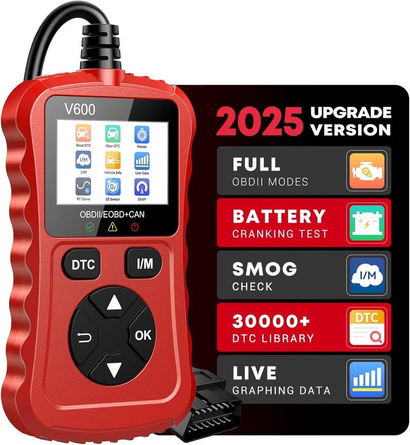 Xiauodo OBD2 Scanner Car Code Reader Support Voltage Test Plug and Play Fixd Car CAN Diagnostic Scan Tool Read and Clear Engine Error Codes for All OBDII Protocol Vehicles Since 1996（Red） - Image 1